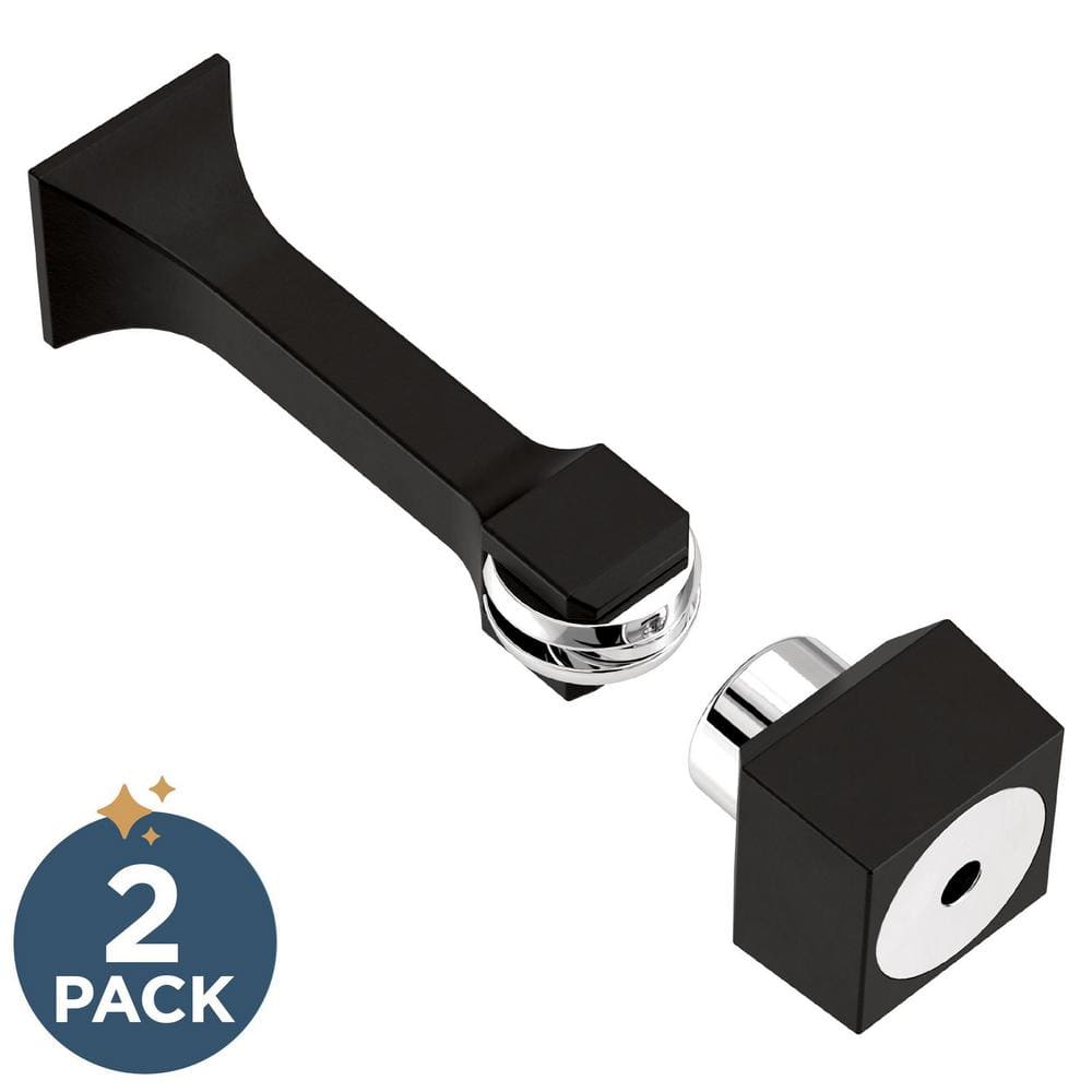 2-Pack Classic Edge 3 in. (76 mm) Magnetic Door Stop in Matte Black
