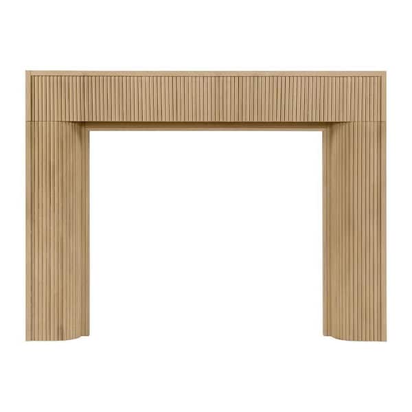 Hazel 80 in. x 54 in. Overall Full Surround Fireplace Wood Mantel 56 in. x 42 in. Interior Opening in Whitewash Stain