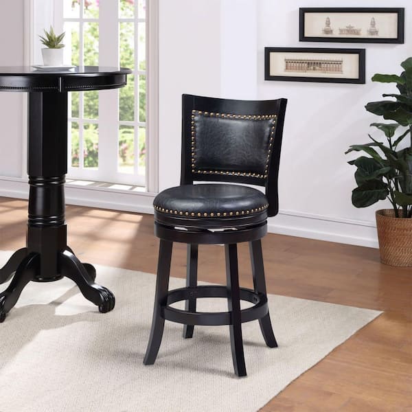Boraam - 24 in. Black Bristol Swivel Stool
