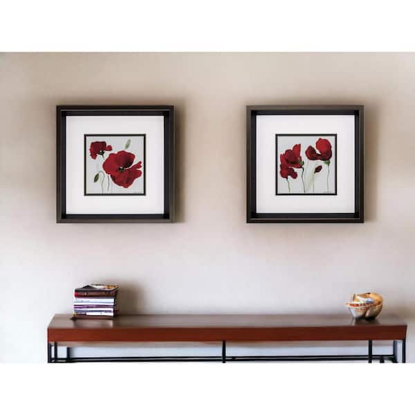 12 in. X 12 in. Brushed Silver Gallery Picture Frame Red Poppy (Set of 2)