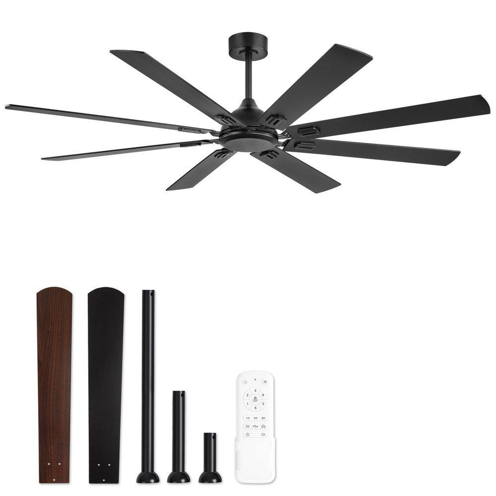 72 in. Indoor/Outdoor Black Downrod/Angled Mount Standard Ceiling Fan without Light, Remote Included, 8 Two-Toned Blades price history on PriceWatchPro
