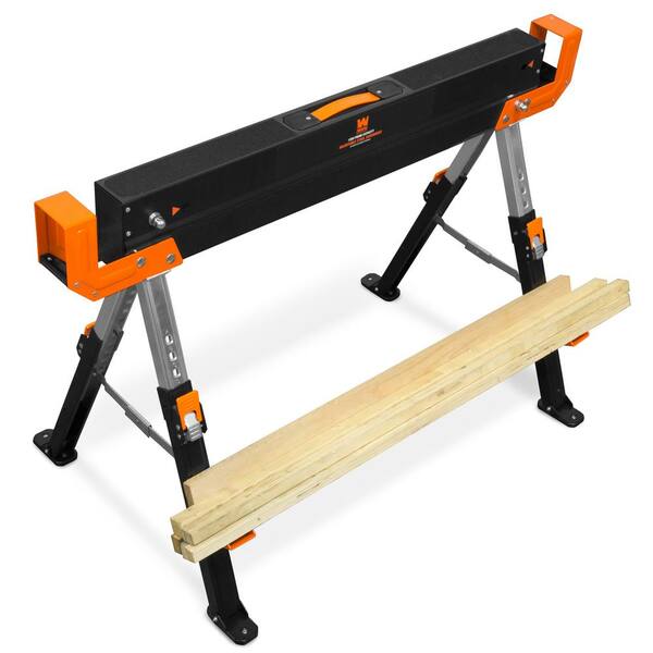Details about   Metal Sawhorse High Grade Steel Folding 1300 Lb Capacity Adjustable Height/Width
