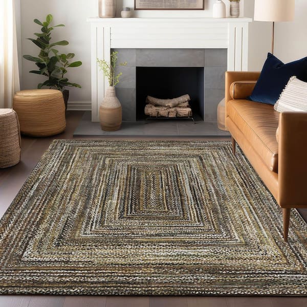 Chantille Machine Washable Indoor/Outdoor Abstract ACN1725 Brown 10 ft. x 14 ft. Area Rug