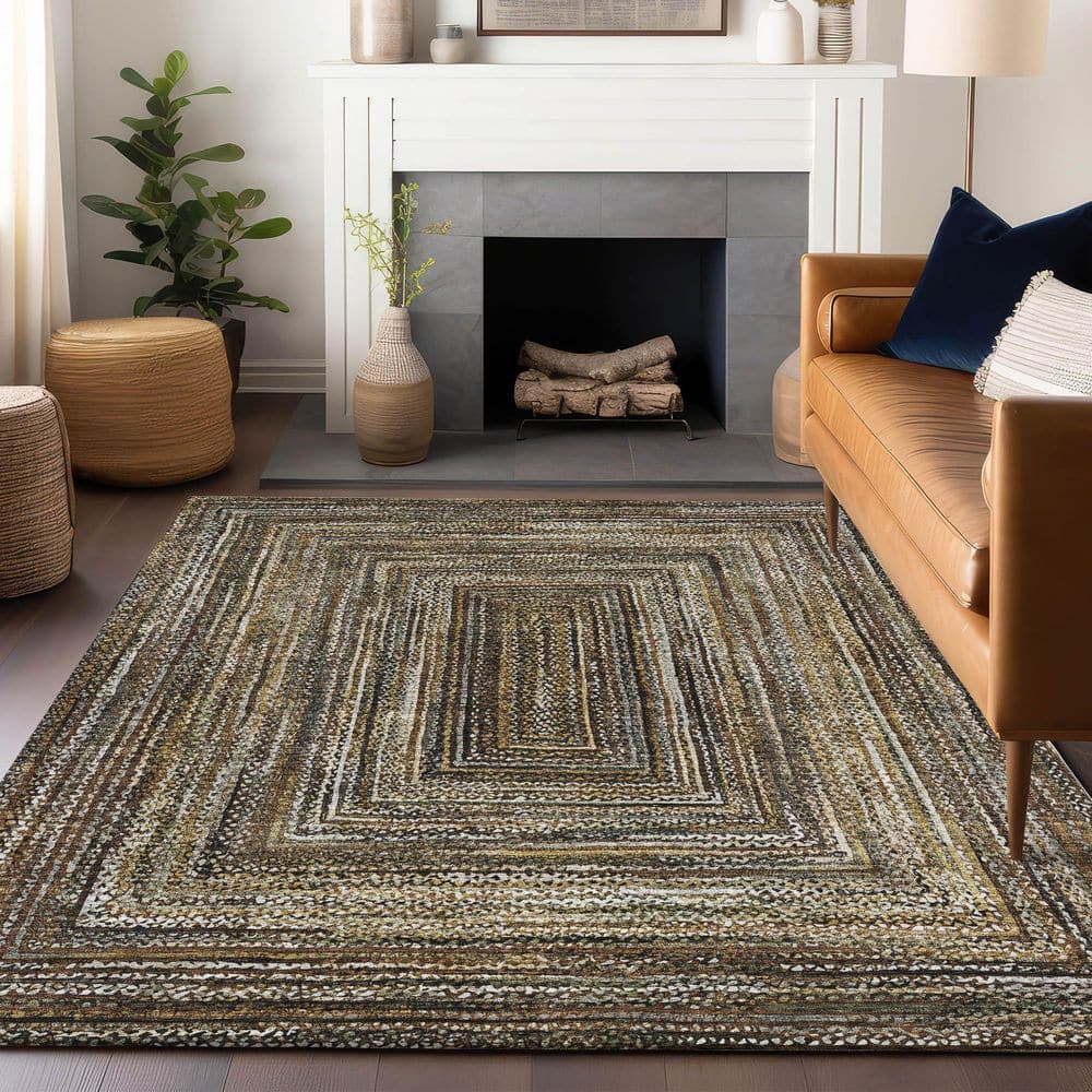 Chantille Machine Washable Indoor/Outdoor Abstract ACN1725 Brown 5 ft. x 7 ft. 6 in. Area Rug price history on PriceWatchPro