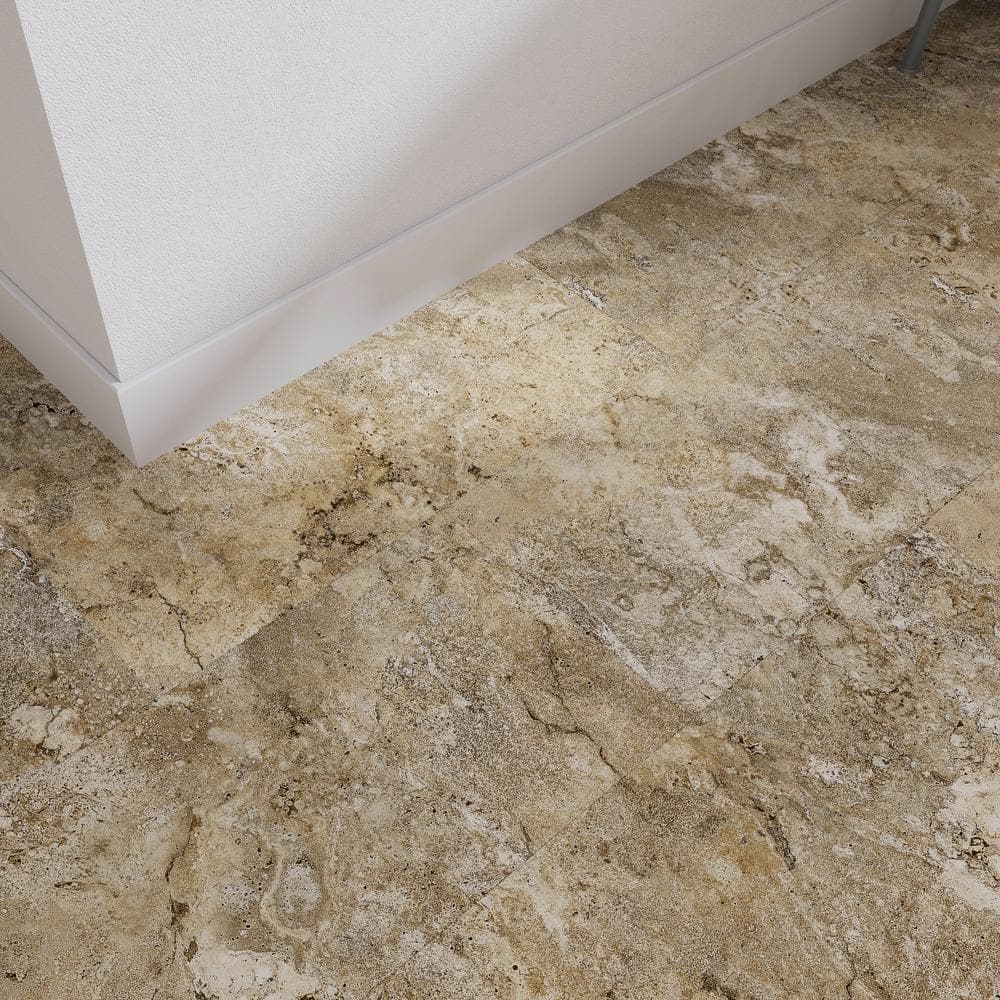 Travertine 12" x 24" Waterproof Click Lock Vinyl Tile Flooring