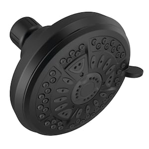 6-Spray Patterns 1.75 GPM 4.38 in. Wall Mount Fixed Shower Head in Matte Black