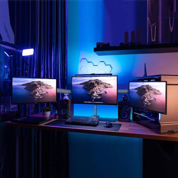 mount-it! 32 in. Triple Monitor Desk Mount with USB and Audio