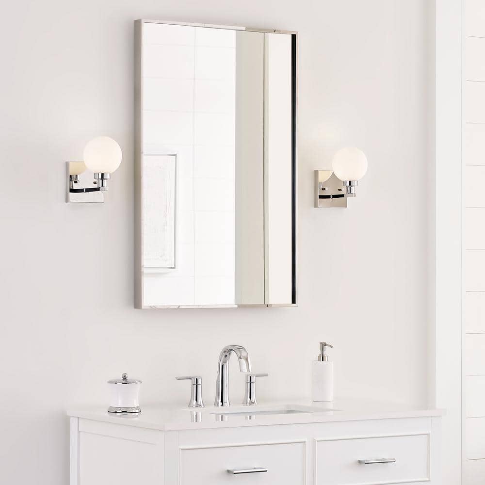 Clybourn Chrome Milk Glass Dimmable Wall Sconce
