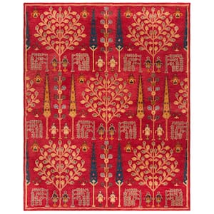 Heritage Red/Multi 8 ft. x 10 ft. Geometric Floral Area Rug