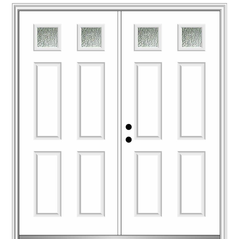 72 in. x 80 in. Right-Hand Inswing Rain Glass Primed Fiberglass Prehung Front Door on 4-9/16 in. Frame price history on PriceWatchPro