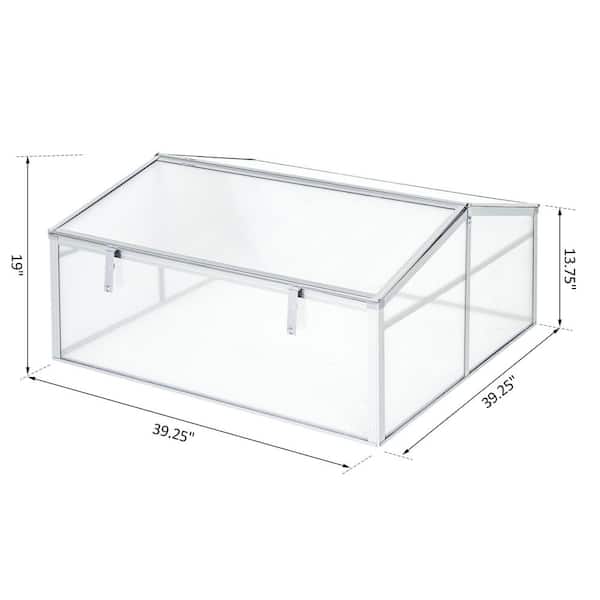 ik heb honger Draak broeden Outsunny 39 in. D x 39 in. W x 19 in. H Aluminum Frame Mini Greenhouse Kit  w/ Adjustable Roof Opening & Efficient Heat Retention-845-082 - The Home  Depot