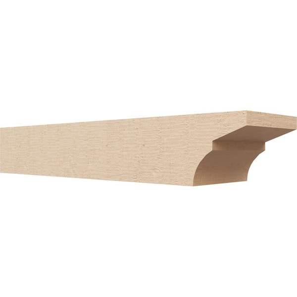 Ekena Millwork 6-in. x 4-in. x 24-in. Monterey Woodgrain, Primed Tan Timberthane Polyurethane Rafter Tail Brace