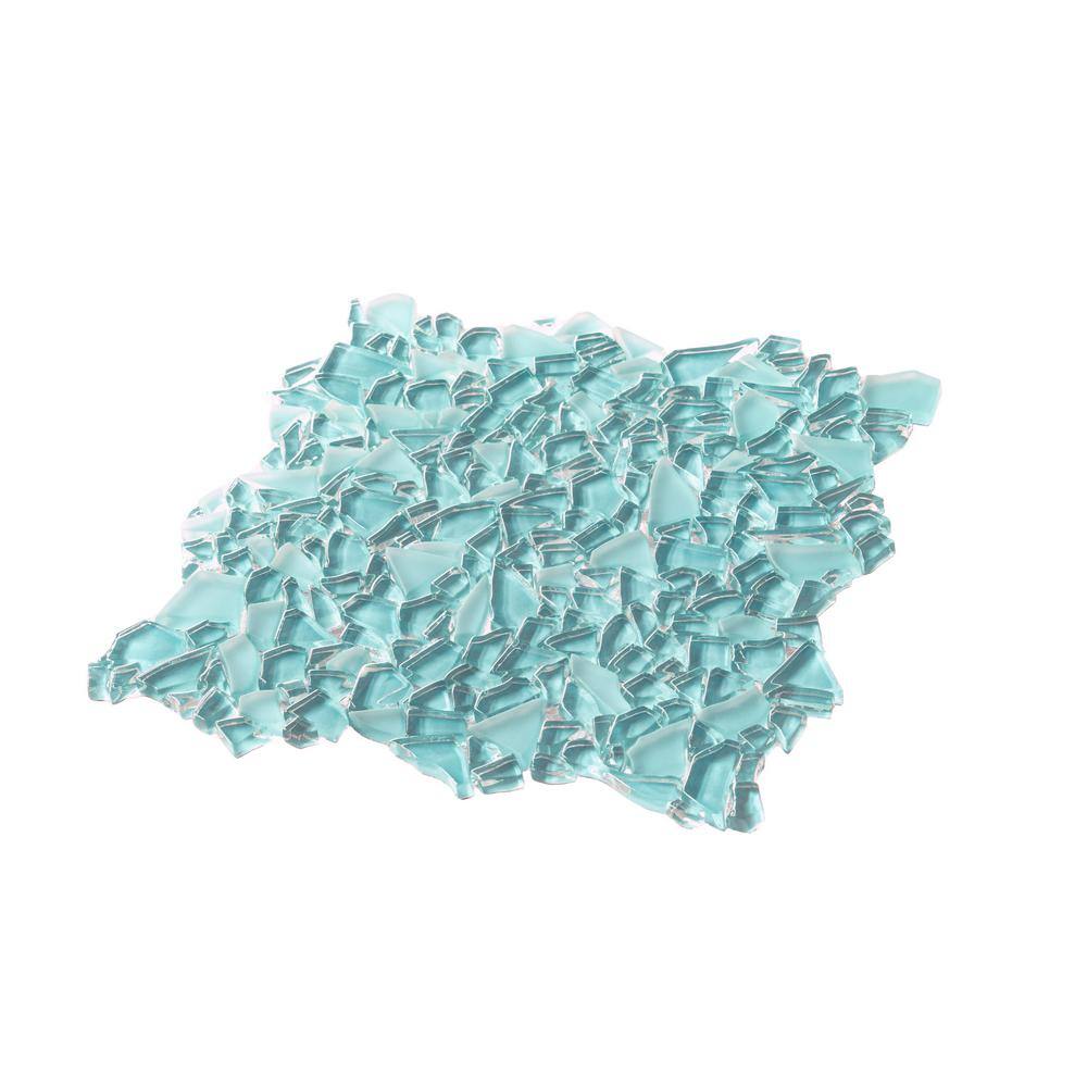Blue Matte Glass Pebble Mosaic Tile for Bathroom and Kitchen