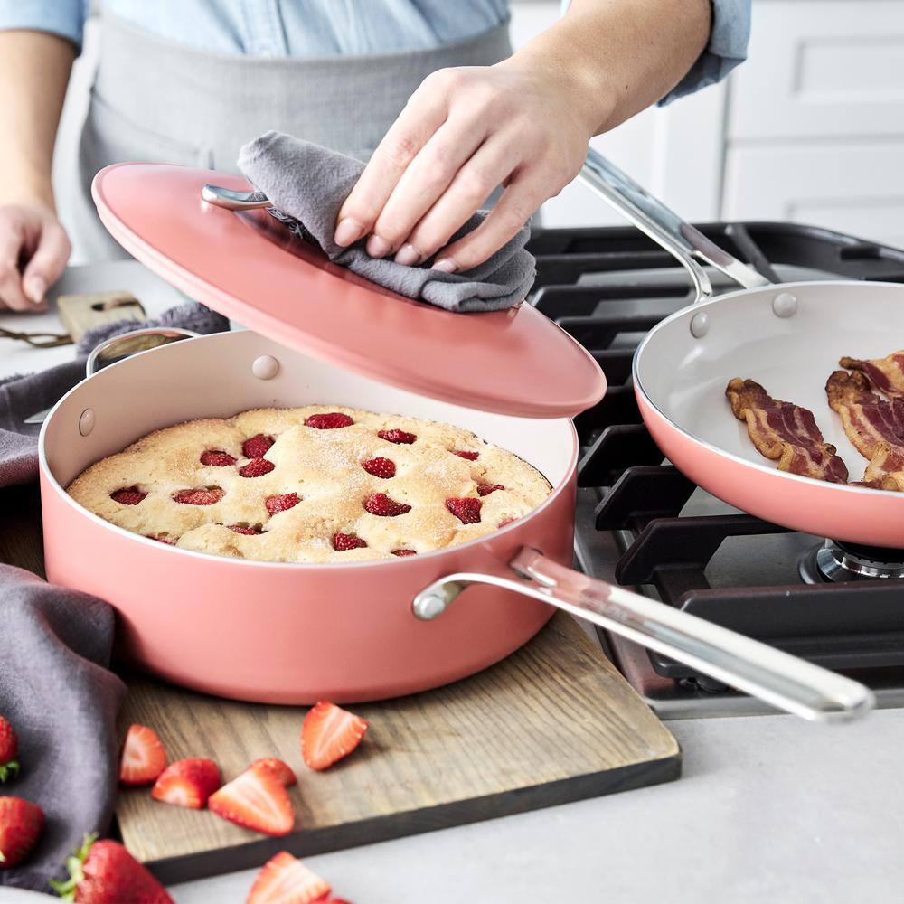 Coral Nonstick Aluminum Fry Pan and Sauté Pan Set with Stainless Steel Handles