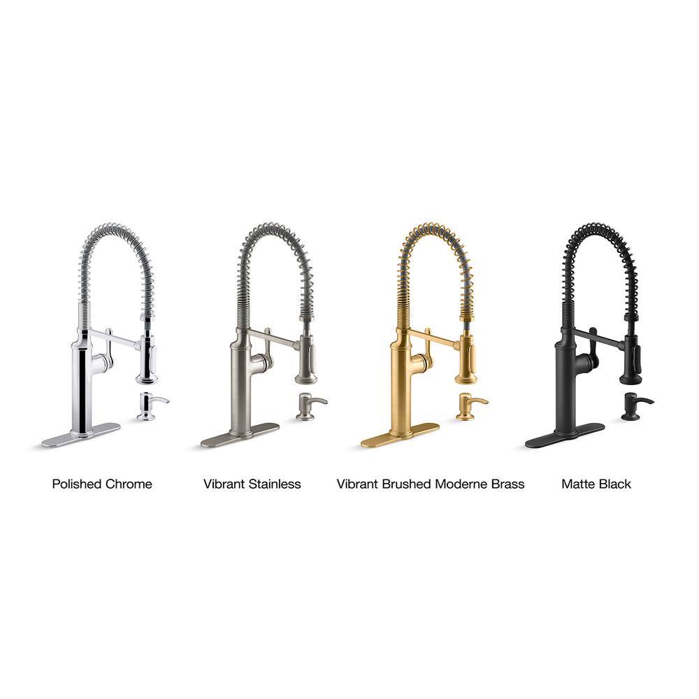 Vibrant Brushed Brass Single Handle Pull Down Kitchen Faucet