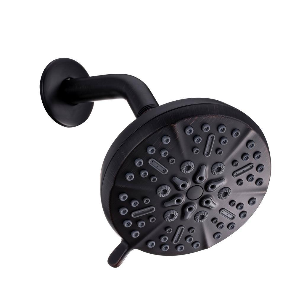 5-Spray Patterns 5 in. Wall Mount Fixed Shower Head with 2.5 GPM and Stainl