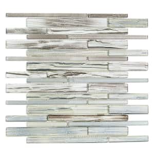 Midtown Sense Railroad Mutlicolor 11 .87 in. x 12.62 in. Polished Glass Wall Tile (1.04 sq. ft.)