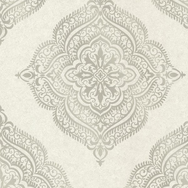 Decorline Capella Fog Medallion Strippable Wallpaper (Covers 56.4 sq. ft.)
