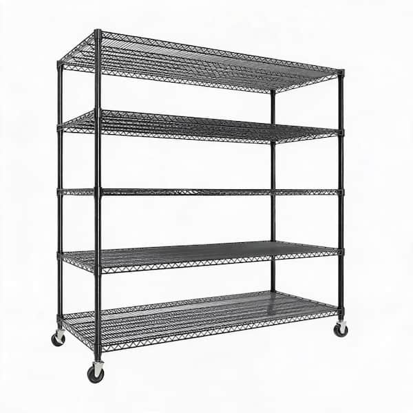 5-Tier Heavy Duty Wire Shelving Unit, 82 in. H Metal Storage Rack, 3300 lbs Capacity for Garage & Warehouse