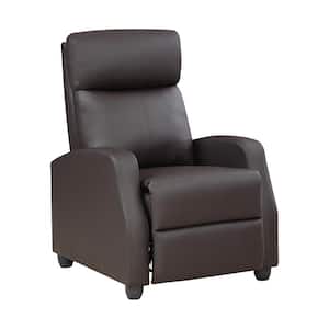 Matteo Dark Brown Faux Leather Push Back Recliner