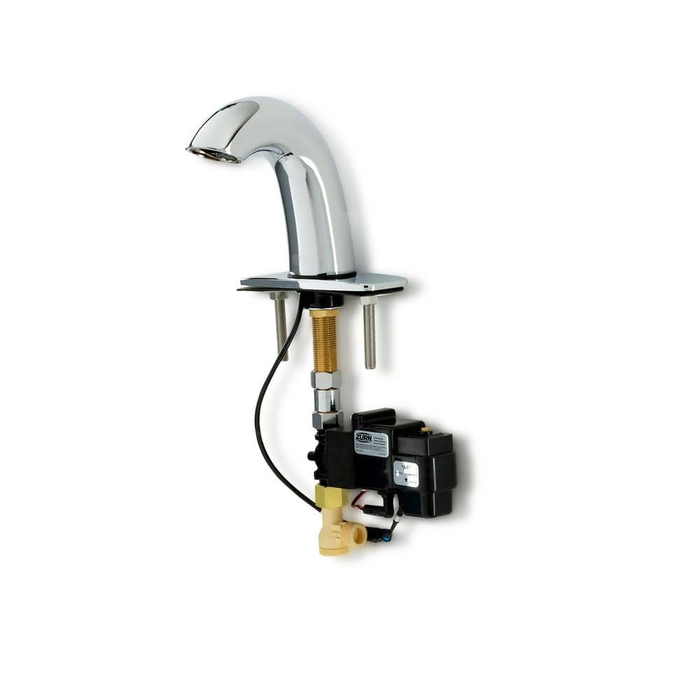 Zurn Aqua-FIT Serio HydroPower Touchless Single Hole Bathroom Faucet with Cover Plate and Chrome Plated in Chrome Color