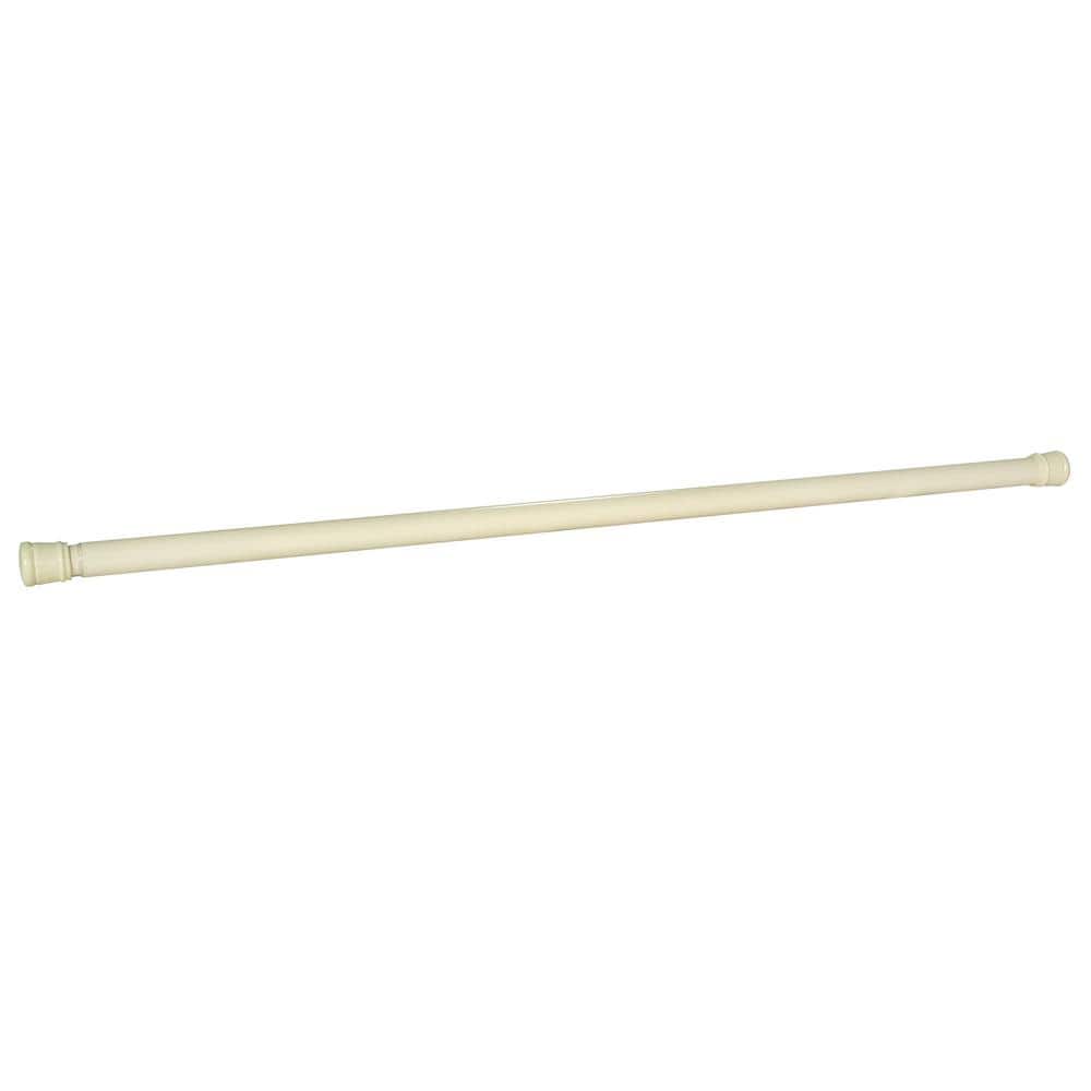 Cream Adjustable Steel Tension Shower Curtain Rod