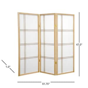 4 ft. Short Double Cross Shoji Screen - Natural - 3 Panels