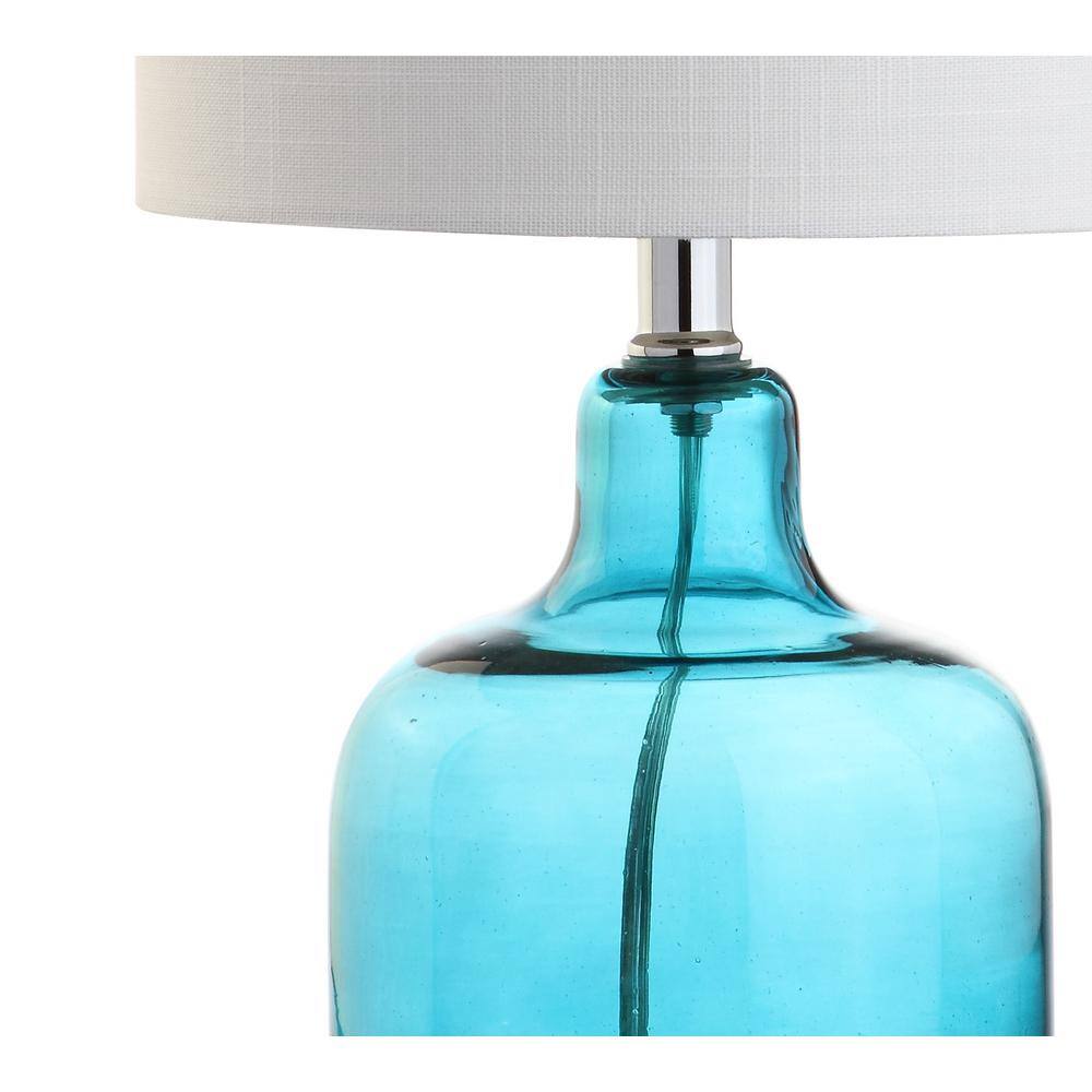 Gemma 19" White and Blue Glass Bell Table Lamp