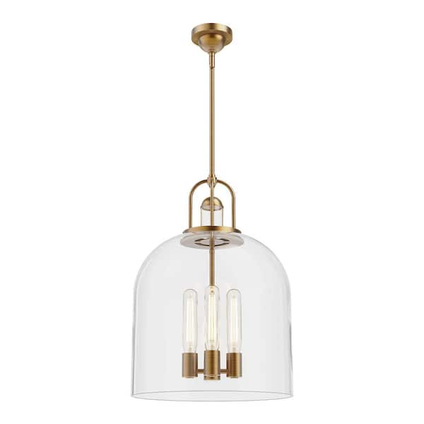 Lancaster 16 in. 4 Light 60-Watt Aged Gold Pendant Light