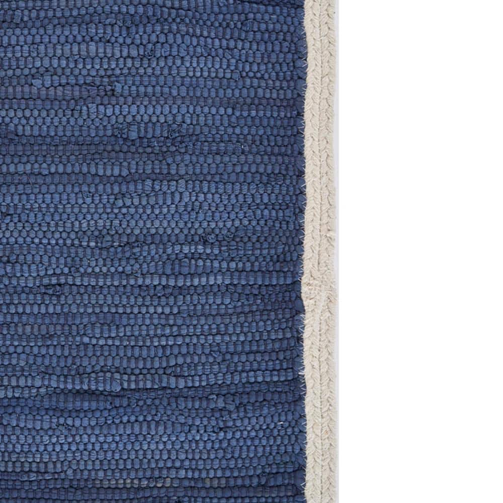 Indigo and Off-White Cotton Bordered Placemats Set of 4