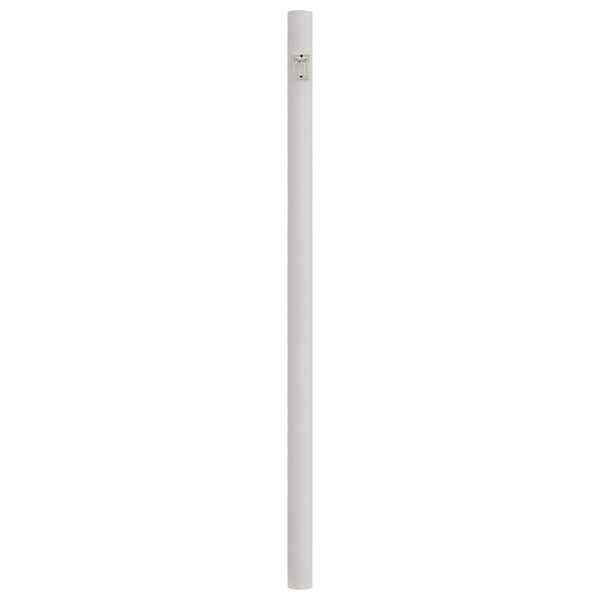 SOLUS 7 ft. White Outdoor Direct Burial Lamp Post with Convenience Outlet fits 3 in. Post Top Fixtures