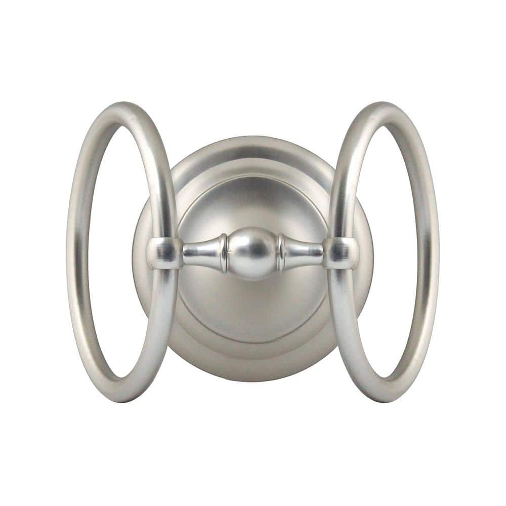 Satin Nickel Double Freestanding Countertop Towel Ring