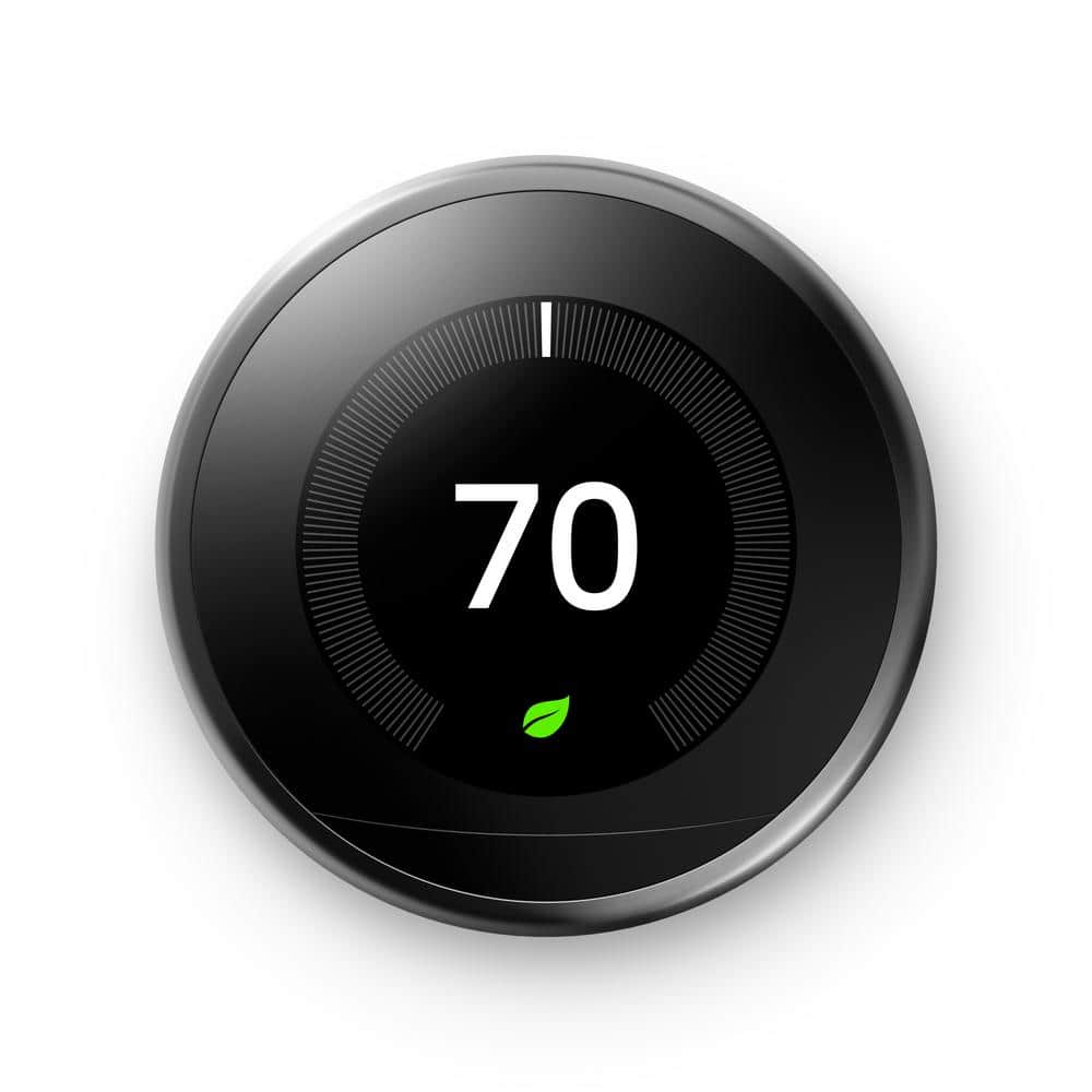 Google Nest Learning Thermostat Smart 3rd Gen Wi-Fi Mirror Black T3018US