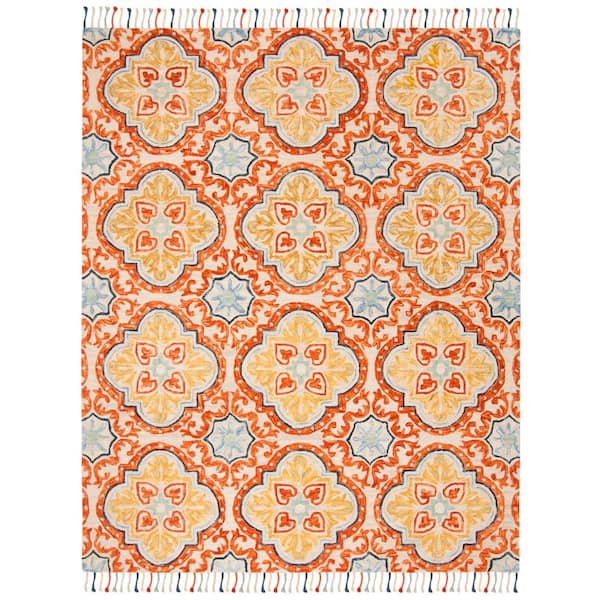 Aspen 10 ft. x 14 ft. Beige/Rust Abstract Garden Area Rug
