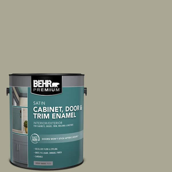 BEHR PREMIUM 1 gal. #N350-4 Jungle Camouflage Satin Enamel  Interior/Exterior Cabinet, Door & Trim Paint 752001 - The Home Depot