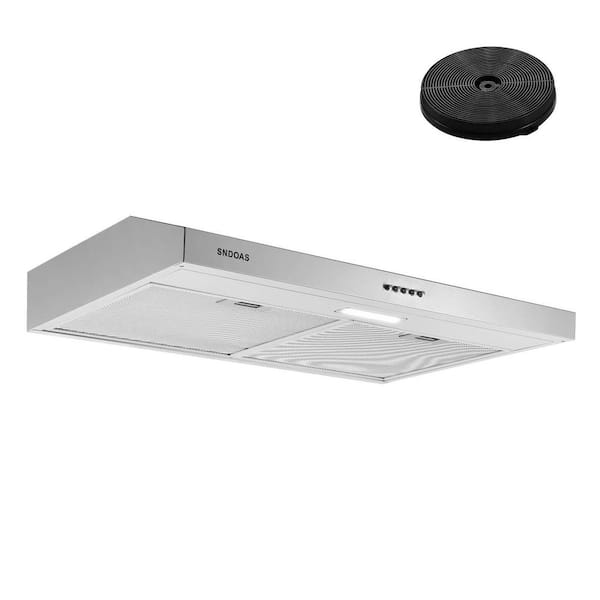 30 in. 230 CFM Convertible Under Cabinet Range Hood in Stainless Steel with LED Lighting and Charcoal Filter