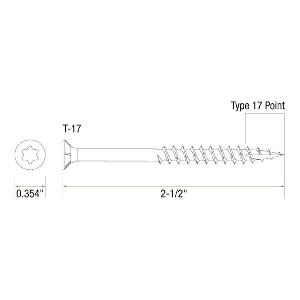 Grip-Rite - #9 x 2-1/2 in. Star Drive Dual Flat Head Coarse Thread Construction Screws 10 lb. Box