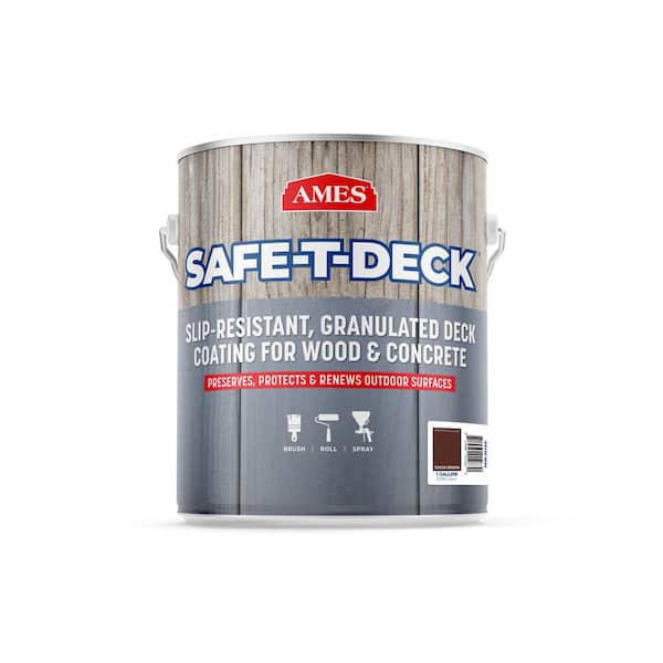Ames Safe-T-Deck 1 gal. Cocoa Brown Slip Resistant Waterproof Deck Coating