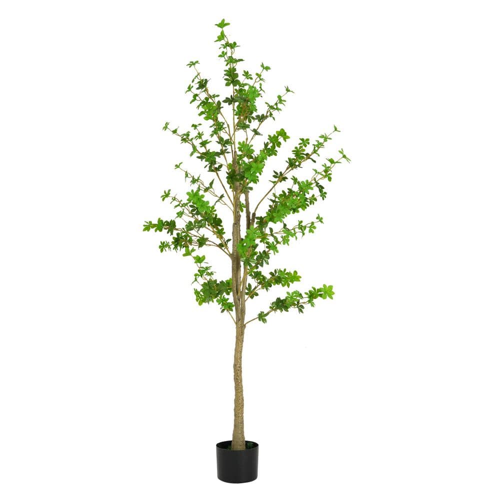 Riverlake 6.33 ft. Indoor Green Artificial Enkianthus Tree With Black Plastic Pot price history on PriceWatchPro