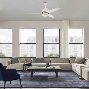 Marais 52 in. Integrated LED Indoor White Ceiling Fan with Light Kit and Pull Chain