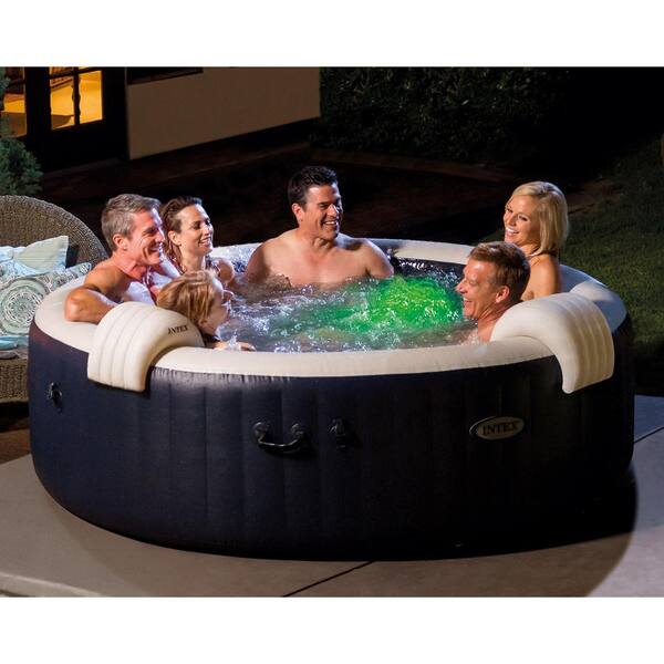 Intex PureSpa 77 Inch 4 Person Inflatable Hot Tub Spa with Cup Holder & Cover 