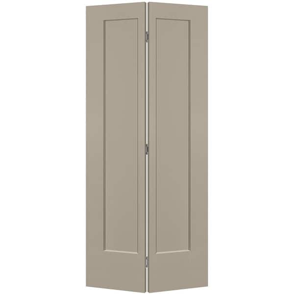 Masonite 36 in. x 80 in. 1-Panel Lincoln Park Hollow Core Smoked Tan Molded Composite Bi-Fold Door