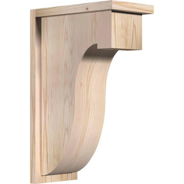 Ekena Millwork 7-1/2 in. x 14 in. x 22 in. Douglas Fir Del Monte Smooth Corbel with Backplate