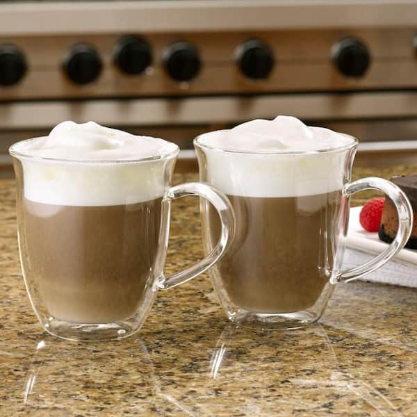 Coffee 2-Piece Insulated Glass Latte Cup Set