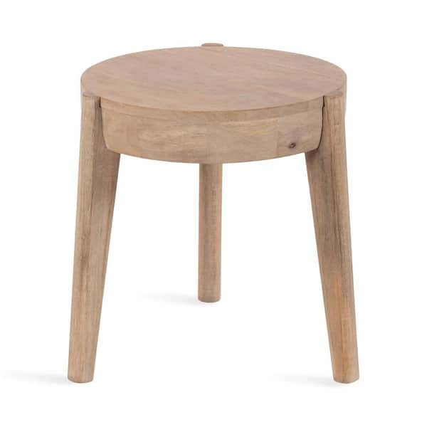 Kate and Laurel Vola 17 in. Natural Round Wood End Table
