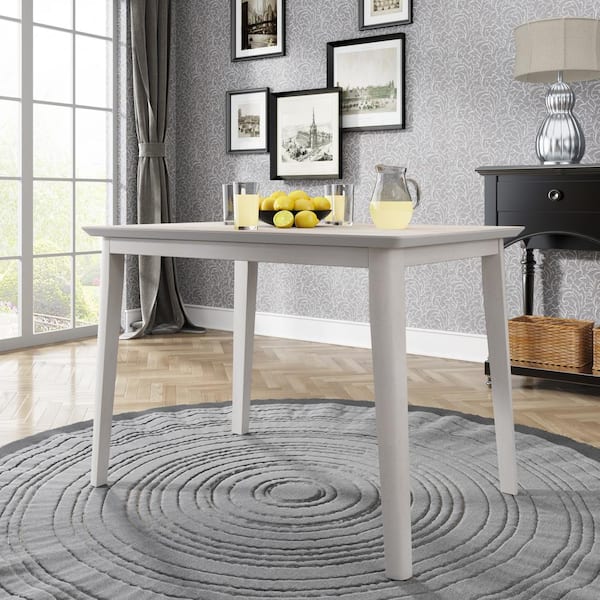 Qualler 44 in. Rectangle Light Gray Wood Dinig Table (Seats-4)