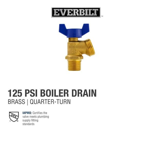 Aqua-Dynamic Boiler Drain Valve 1/2 Inch Quarter Turn