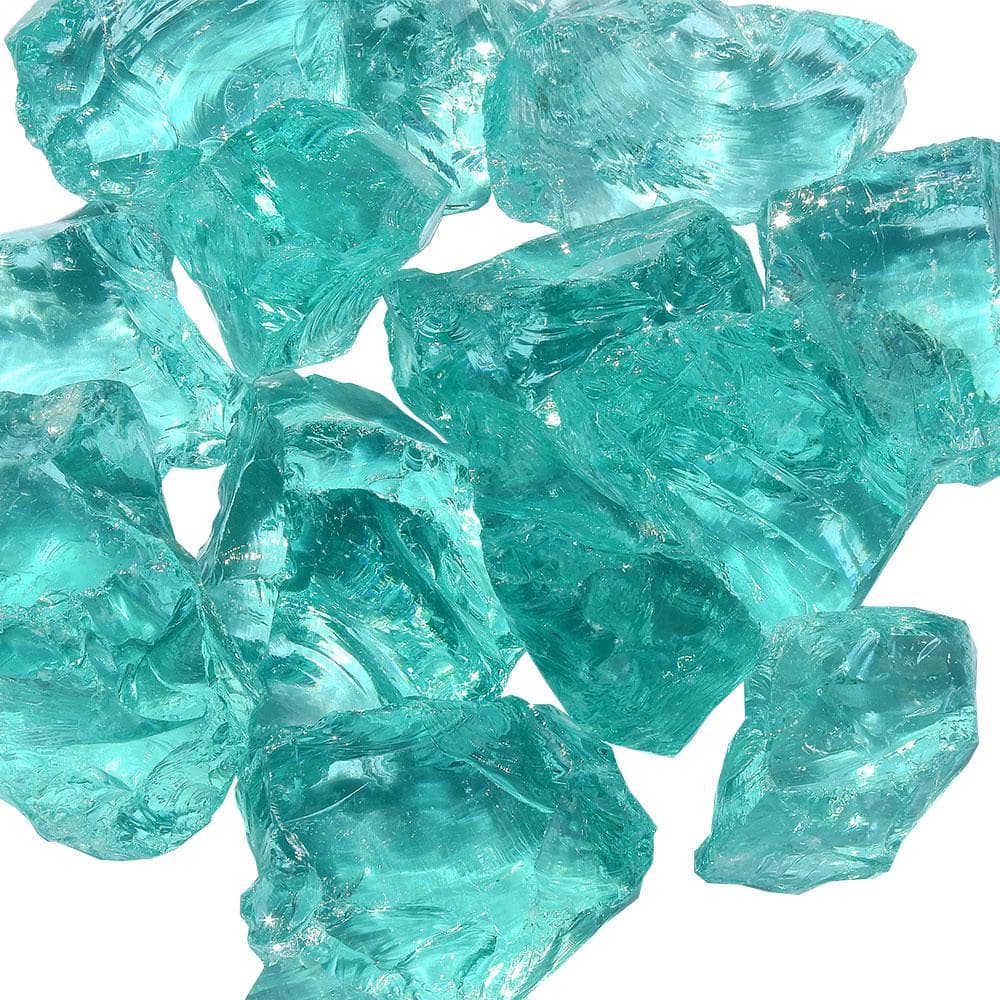 Aqua Medium Recycled Landscape Glass for Fire Pits