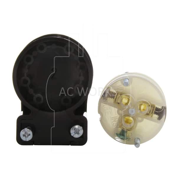AC Works NEMA 6-20P 20A 250V All Angles Plug with UL, C-UL Approval