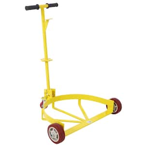 55 Gal. Drum Dolly, 1200 lbs. Capacity Oil Barrel Drum Roller Cart - Low Profile Steel Oil Drum Caddy, Yellow